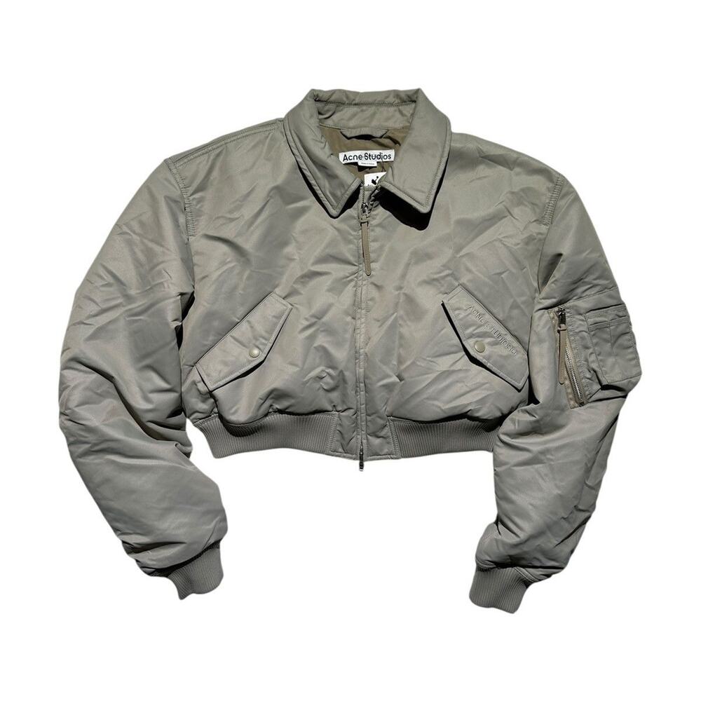 $950 cropped boxy bomber jacket
